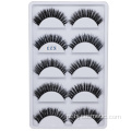 Pestana falsa da pele do vison 3d 5 pares eyelashes do vison 3d